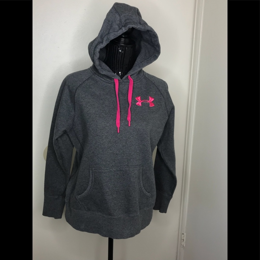 Underarm Armour  grey with hot pink logo hoodie